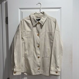 Zara canvas jacket with gold buttons size M